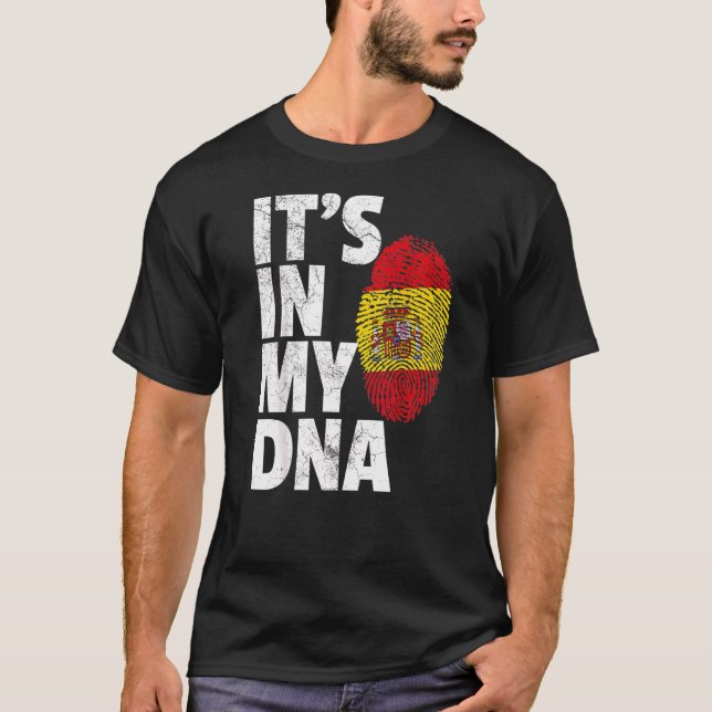 T-shirt C'est dans mon Adn Espagne drapeau National Pride  (Devant)