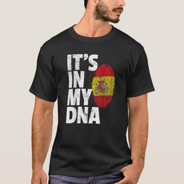 T-shirt C'est dans mon Adn Espagne drapeau National Pride  (Devant)