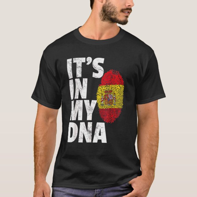 T-shirt C'est dans mon Adn Espagne drapeau National Pride  (Devant)