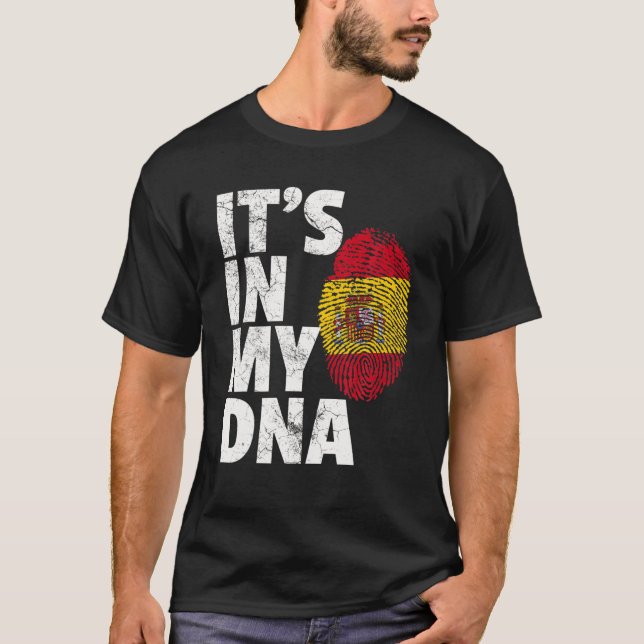 T-shirt C'est dans mon ADN espagnol Espagne Drapeau offici (Devant)