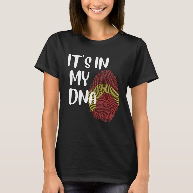 T-shirt C'est dans mon ADN Espagnol Fier Español drapeau E (Devant)