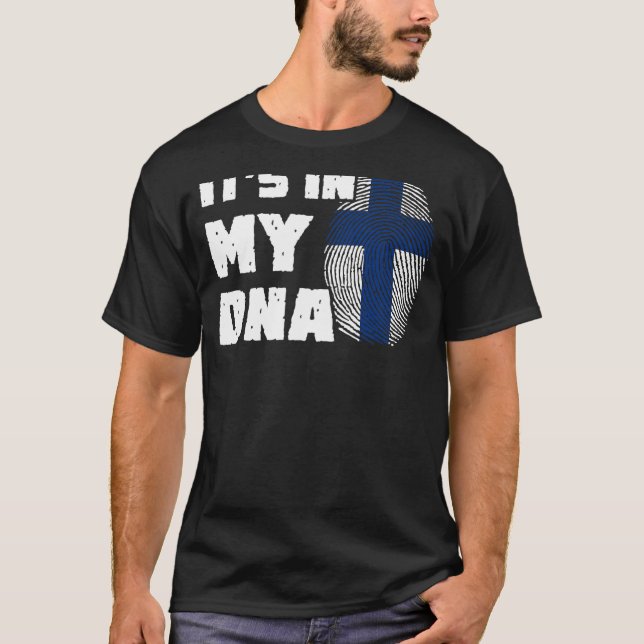 T-shirt C'est dans mon ADN Finlande Drapeau Empreinte Homm (Devant)