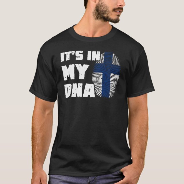 T-shirt C'est dans mon ADN Finlande Drapeau Empreinte Homm (Devant)