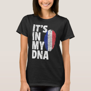 T-shirt C'est dans mon Adn Français France Drapeau Souveni
