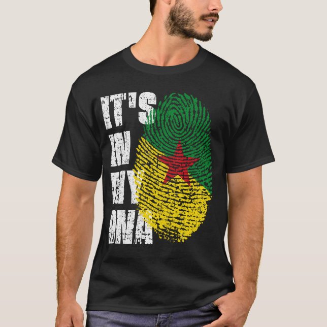 T-shirt C'EST DANS MON ADN French Guiana Flag Boy Girl Gif (Devant)