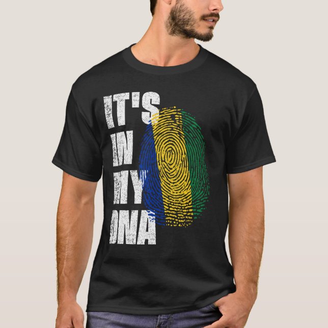 T-shirt C'EST DANS MON ADN Gabon Drapeau (Devant)