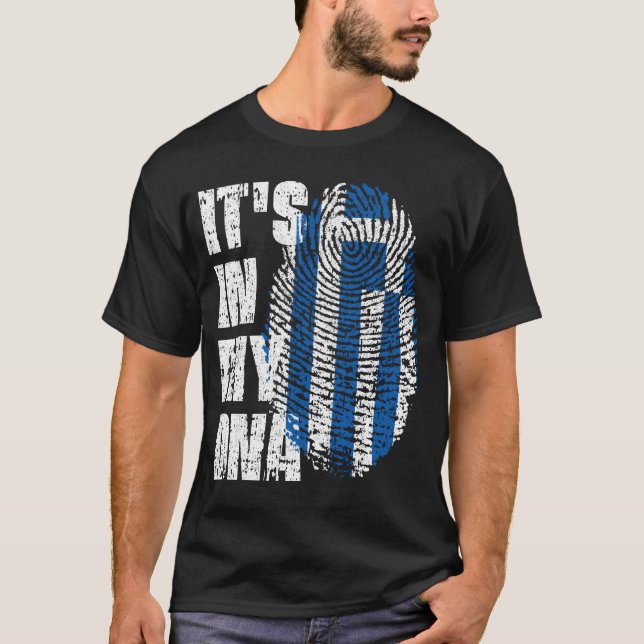 T-shirt C'EST DANS MON ADN Grèce Drapeau Garçon cadeau fil (Devant)
