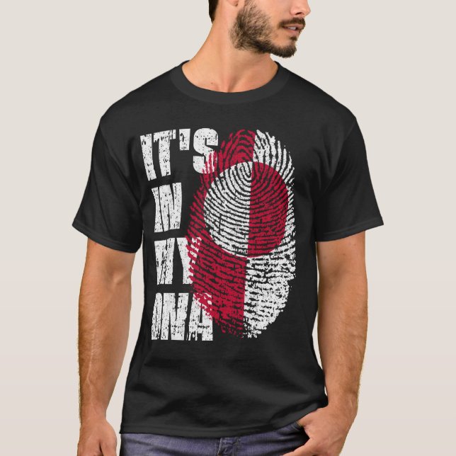 T-shirt C'EST DANS MON ADN Groenland Drapeau garçon fille  (Devant)