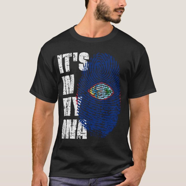 T-shirt C'EST DANS MON ADN Guam Drapeau garçon fille cadea (Devant)