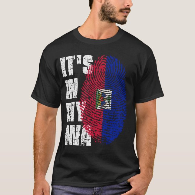 T-shirt C'EST DANS MON ADN Haïti Drapeau Drapeau Don de fi (Devant)