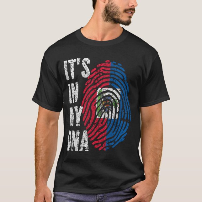 T-shirt C'EST DANS MON ADN Haïti Drapeau Hommes Femmes Enf (Devant)