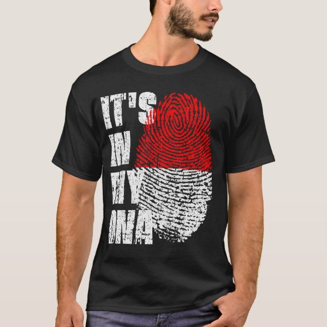 T-shirt C'EST DANS MON ADN Indonésie Drapeau Drapeau Don d (Devant)