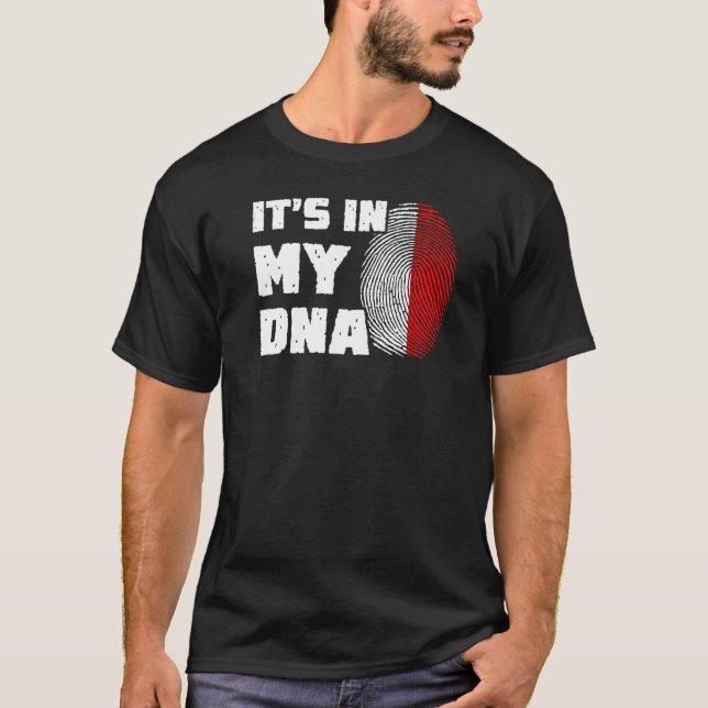 T-shirt C'est dans mon ADN Indonésie Drapeau empreintes di (Devant)