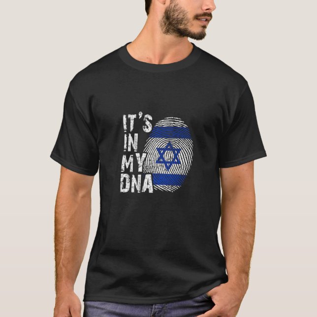 T-shirt C'Est Dans Mon ADN Israël Israéliens Juifs Drapeau (Devant)