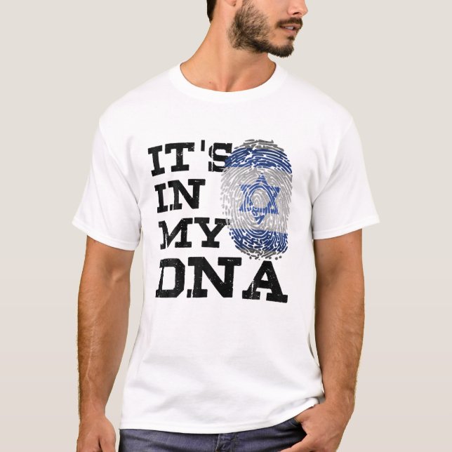 T-shirt C'est dans mon ADN Israélien J'aime Israël Drapeau (Devant)