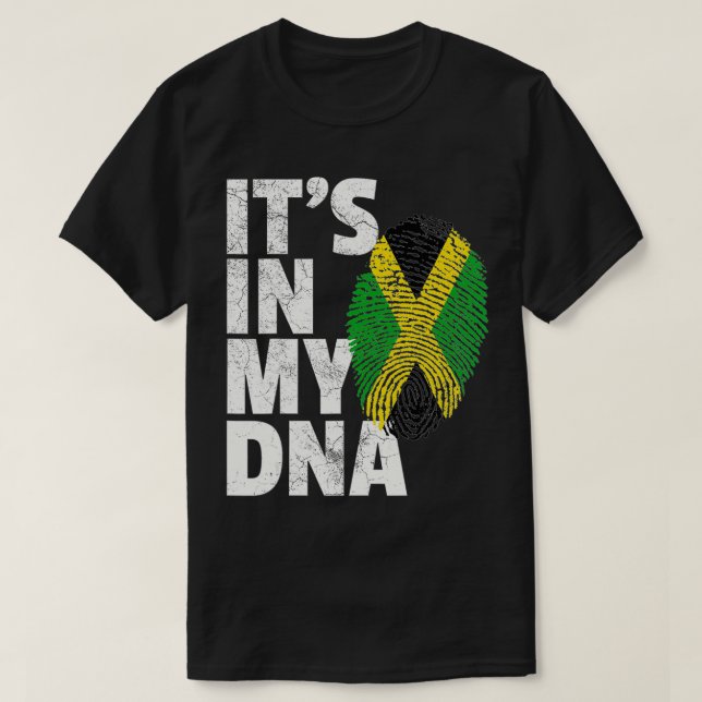 T-shirt C'EST DANS MON ADN Jamaïcain Jamaïque Flag Pride N (Design devant)