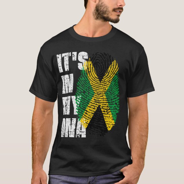 T-shirt C'EST DANS MON ADN Jamaïque Drapeau garçon fille c (Devant)