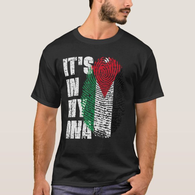 T-shirt C'est dans mon ADN Jordanie Drapeau jordanien (Devant)