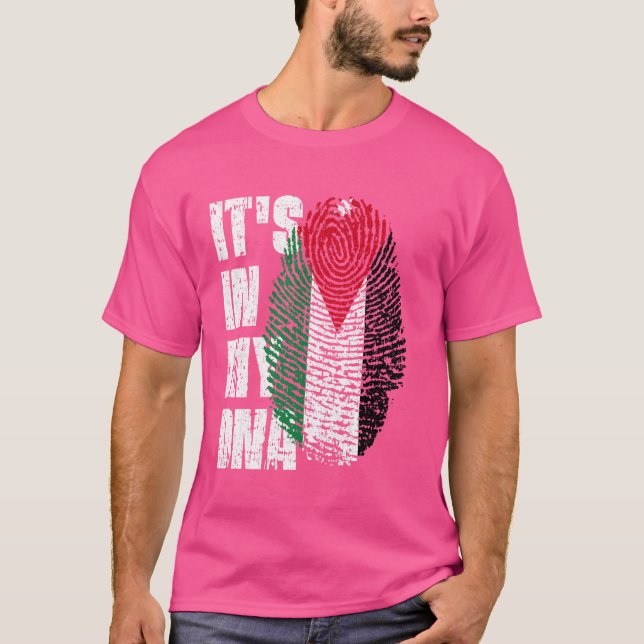 T-shirt C'EST DANS MON ADN Jordanie Drapeau Jordanien (Devant)