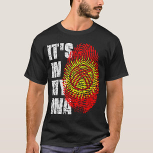 T-shirt C'EST DANS MON ADN Kirghizistan Drapeau Cadeau Gar