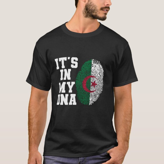T-shirt C'est dans mon ADN l'Algérie drapeau des USA drape (Devant)
