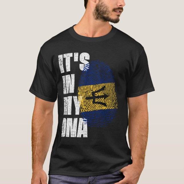 T-shirt C'EST DANS MON ADN Le Drapeau Barbados (Devant)