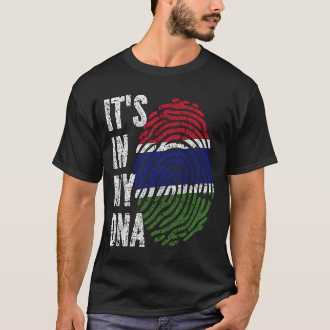 T-shirt C'EST DANS MON ADN Le Drapeau Gambien Hommes Femme (Devant)