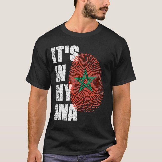 T-shirt C'EST DANS MON ADN, LE Drapeau Maroc (Devant)