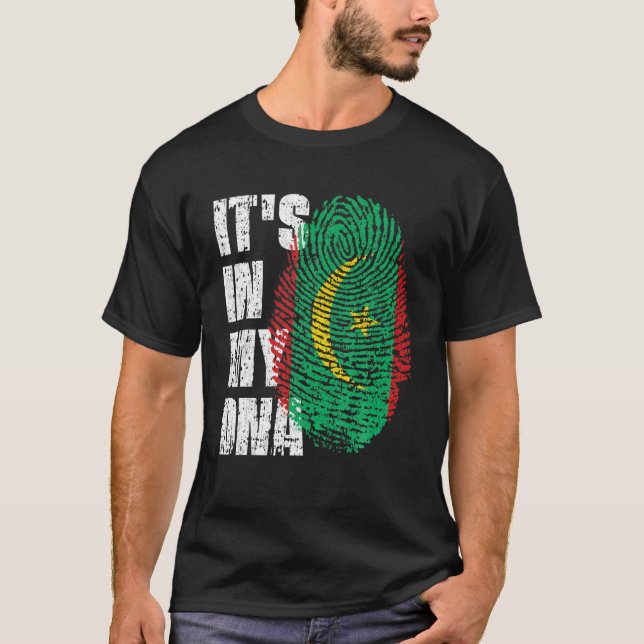T-shirt C'est dans mon ADN, le drapeau mauritanien de Maur (Devant)