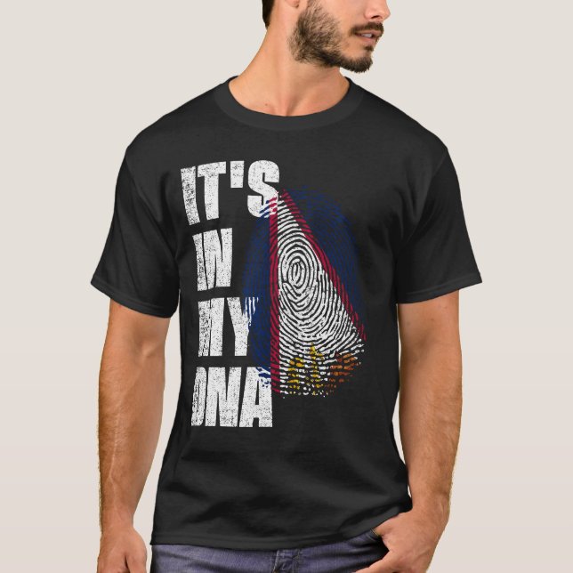 T-shirt C'EST DANS MON ADN, LE Drapeau Samoa Américaines (Devant)