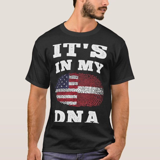 T-shirt C'Est Dans Mon ADN Letton Américain (Devant)