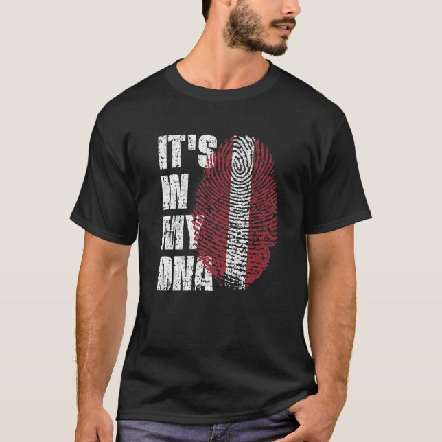 T-shirt C'est dans mon ADN Lettonie Drapeau letton (Devant)