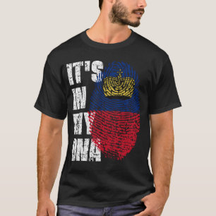 T-shirt C'EST DANS MON ADN Liechtenstein Drapeau garçon fi