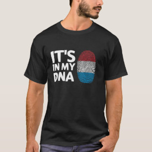 T-shirt C'est dans mon ADN Luxembourg Drapeau Empreinte Lu