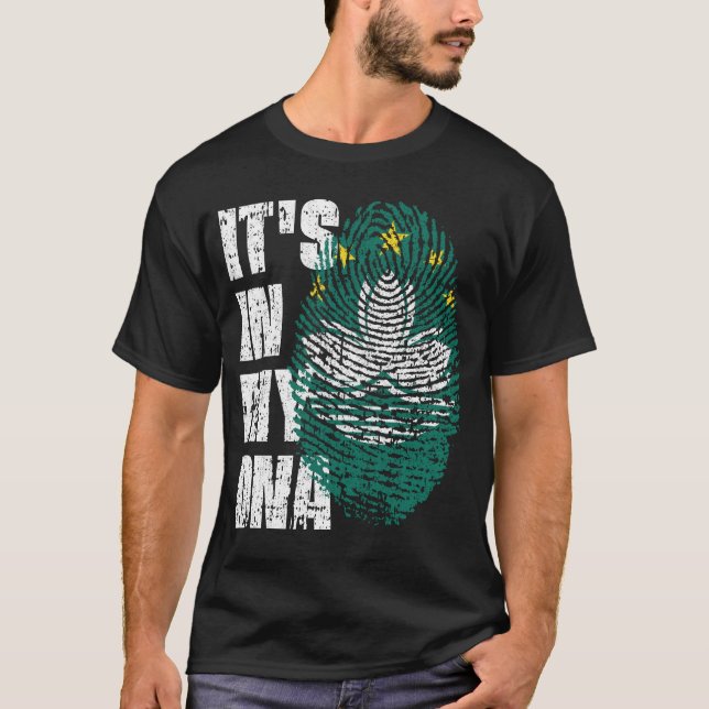 T-shirt C'EST DANS MON ADN Macau Drapeau Cadeau Garçon Fil (Devant)