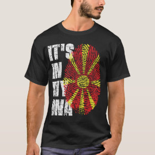 T-shirt C'EST DANS MON ADN Macédoine Nord Drapeau Drapeau