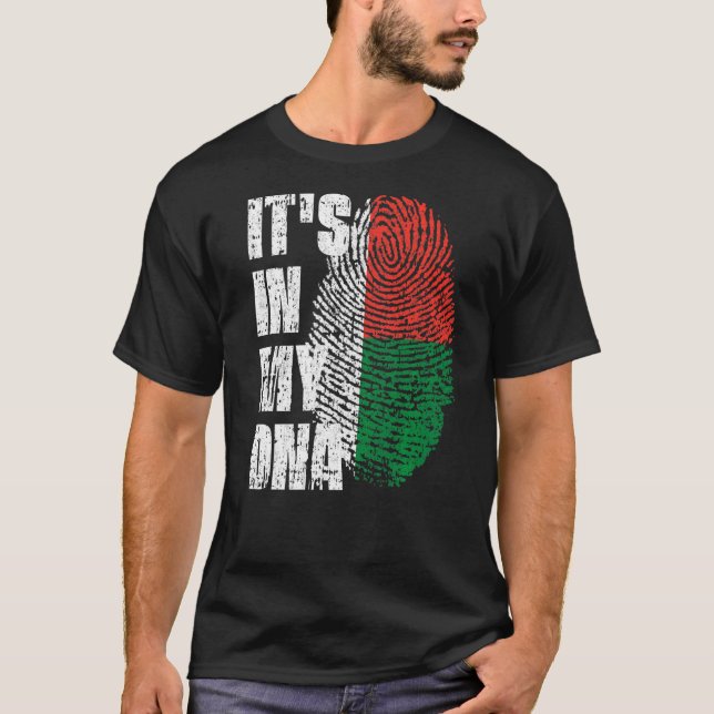 T-shirt C'est dans mon Adn Madagascar Drapeau Malgache (Devant)