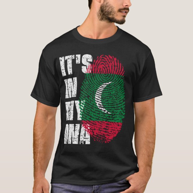 T-shirt C'EST DANS MON ADN Maldives Drapeau garçon fille c (Devant)