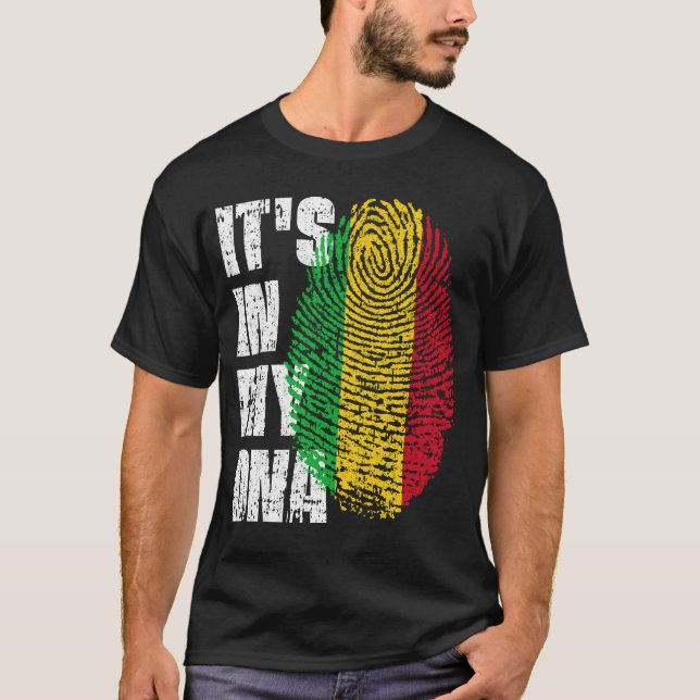 T-shirt C'EST DANS MON ADN Mali Drapeau garçon fille cadea (Devant)