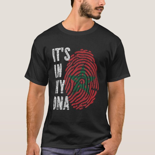 T-shirt C'est dans mon ADN Maroc Drapeau drôle Marocain (Devant)