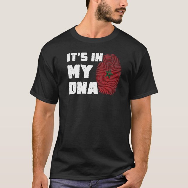 T-shirt C'est dans mon ADN Maroc Drapeau Empreinte Hommes  (Devant)