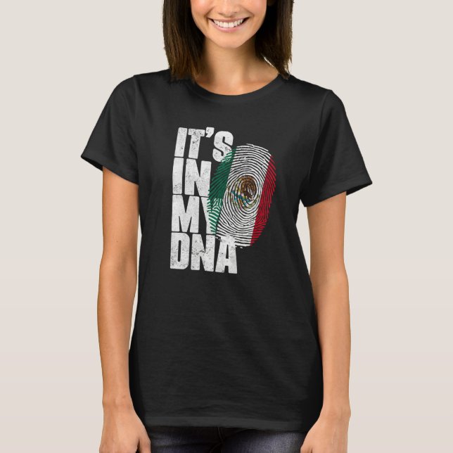 T-shirt C'est Dans Mon Adn Mexicain Fier Hispanique Drapea (Devant)