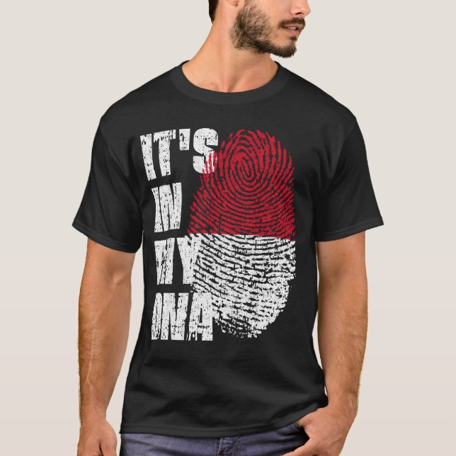 T-shirt C'EST DANS MON ADN Monaco Drapeau Garçon Cadeau Fi (Devant)