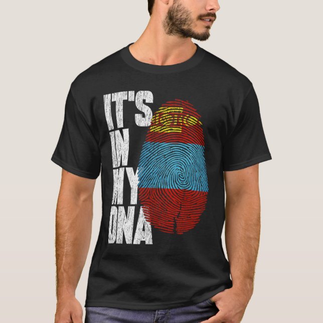 T-shirt C'est dans mon ADN Mongolie Chemise mongole Fière  (Devant)