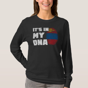 T-shirt C'est dans mon ADN Mongolie Drapeau Empreinte digi