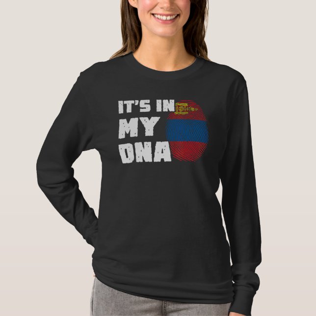 T-shirt C'est dans mon ADN Mongolie Drapeau Empreinte digi (Devant)