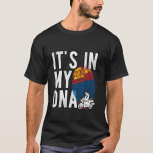 T-shirt C'est dans Mon ADN Mongolie Drapeau Moto Mongolie 