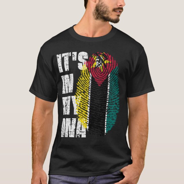 T-shirt C'EST DANS MON ADN Mozambique Drapeau garçon fille (Devant)