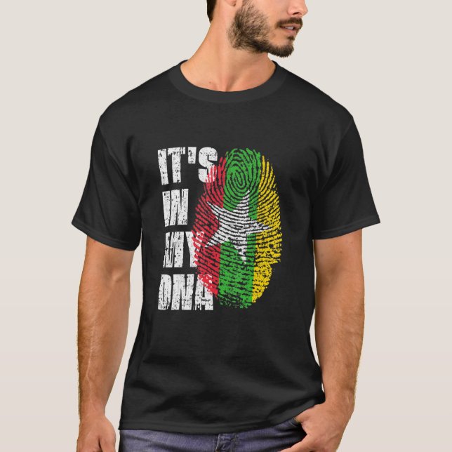 T-shirt C'Est Dans Mon Adn Myanmar Drapeau Birman Drapeau  (Devant)