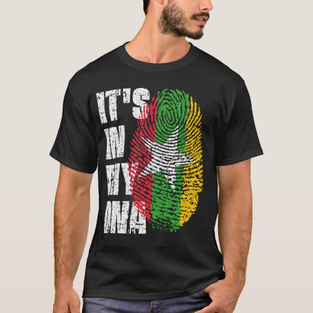 T-shirt C'EST DANS MON ADN Myanmar Drapeau garçon fille ca (Devant)